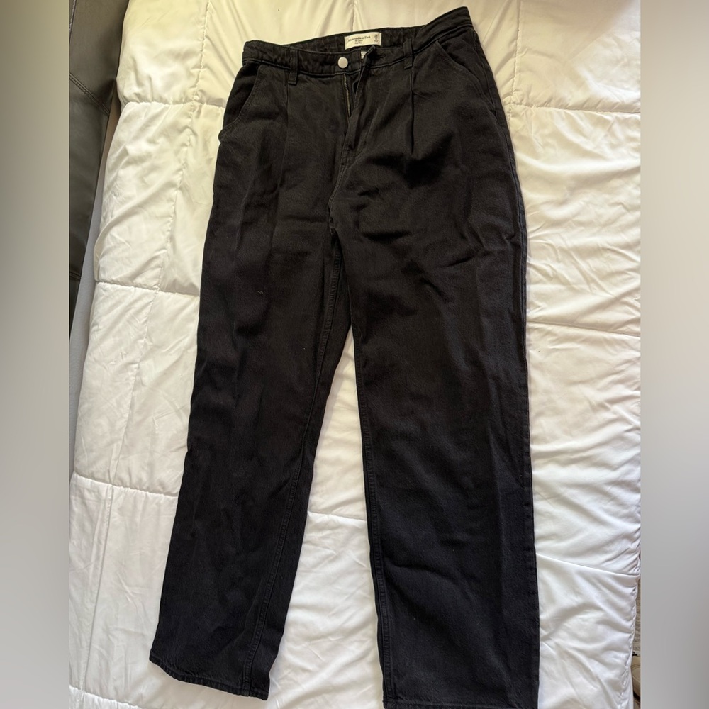 Abercrombie & Fitch Black Straight Leg Pants Curve Love